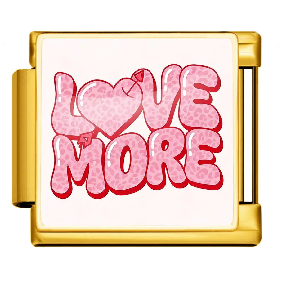Gold-Charm Liebes Spruch LOVE MORE