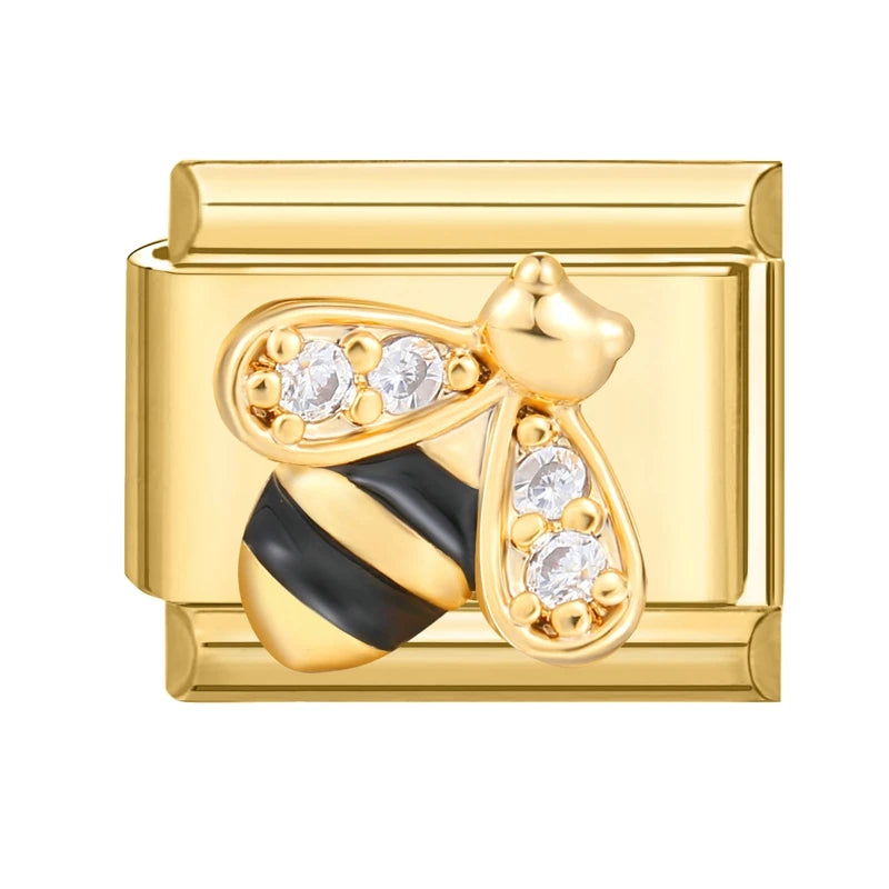 Gold-Charm Funkel Tier Biene