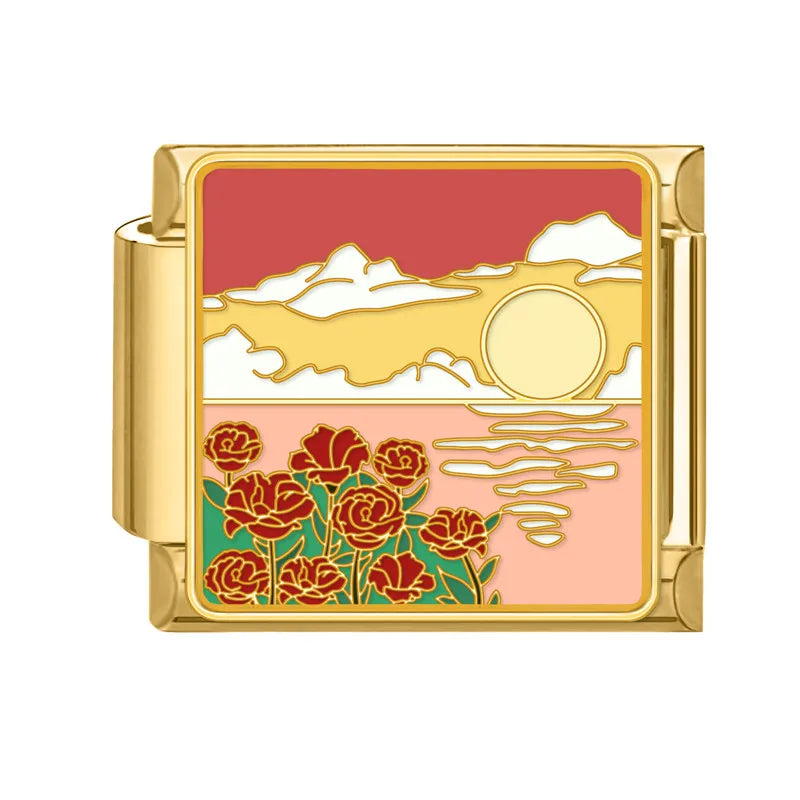 Gold-Charm Blumen Strand Traveling