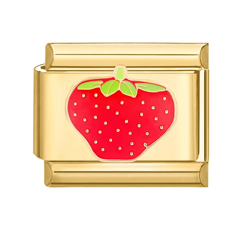 Gold-Charm Food & Drink Erdbeere
