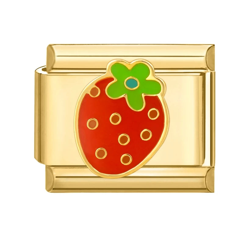Gold-Charm Food & Drink Erdbeere