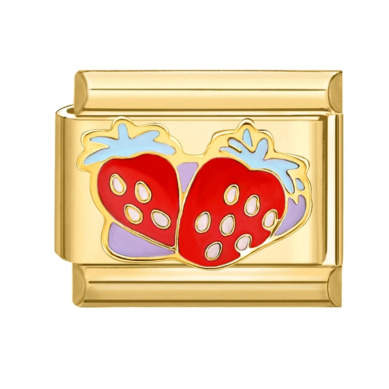 Gold-Charm Food & Drink Erdbeeren