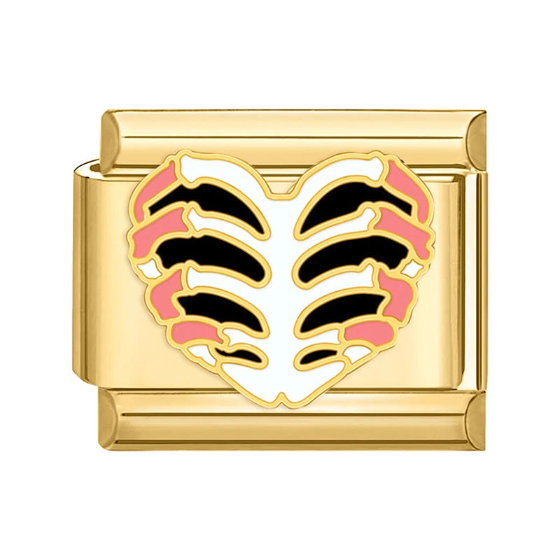 Gold-Charm Liebes Rippenherz