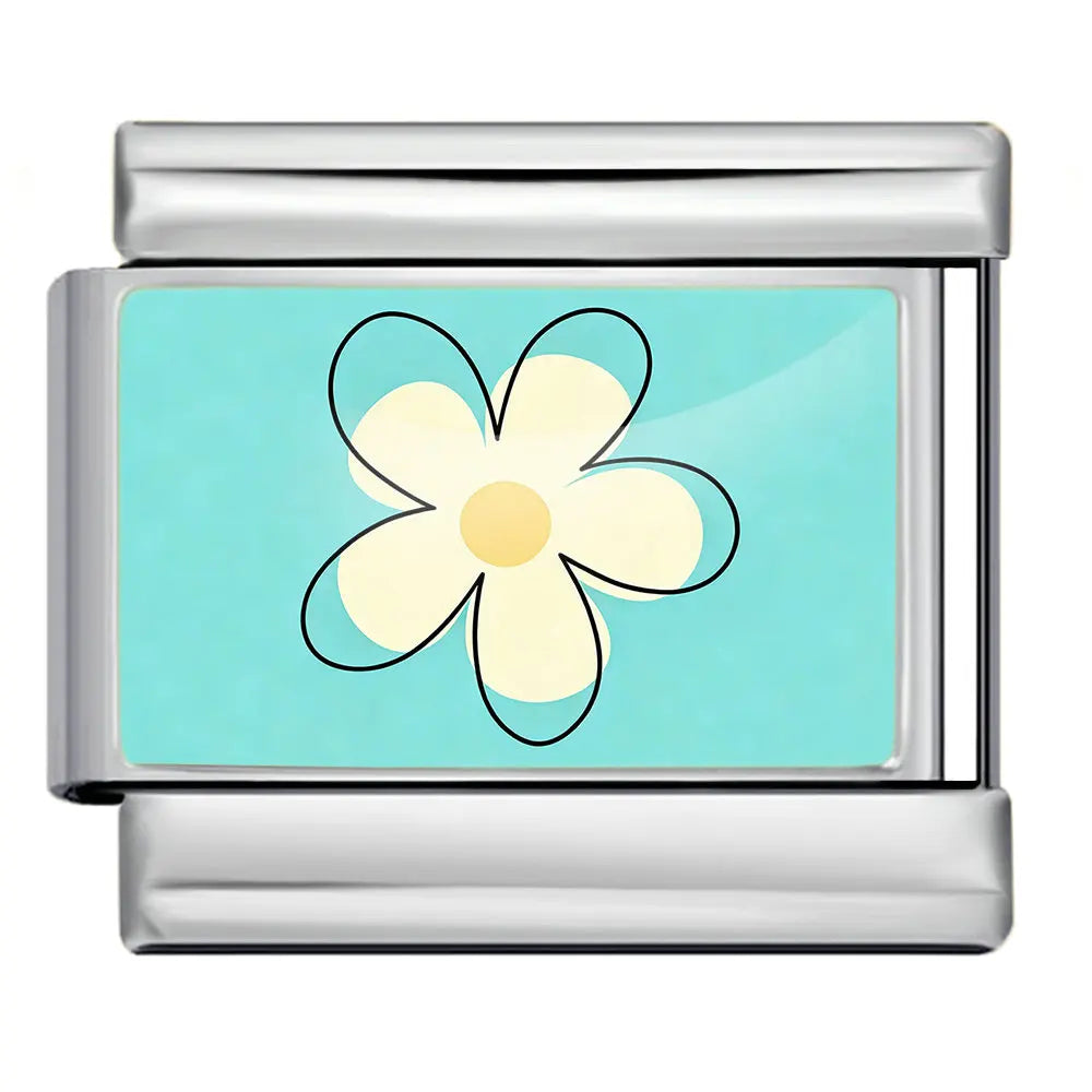 Silber-Charm weiße Blume