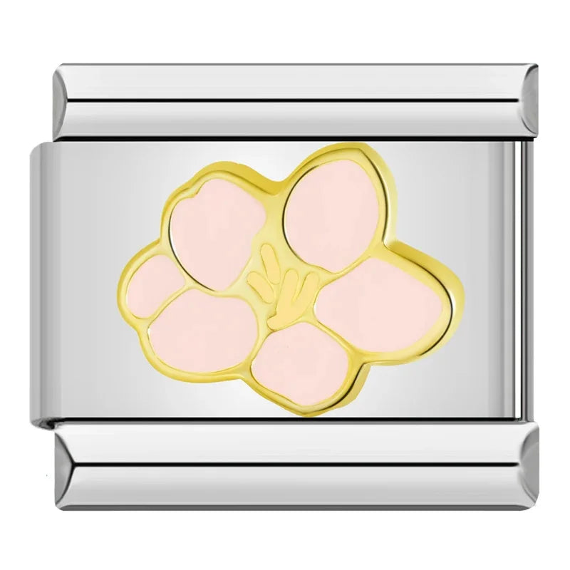 Silber-Charm rosa Blume