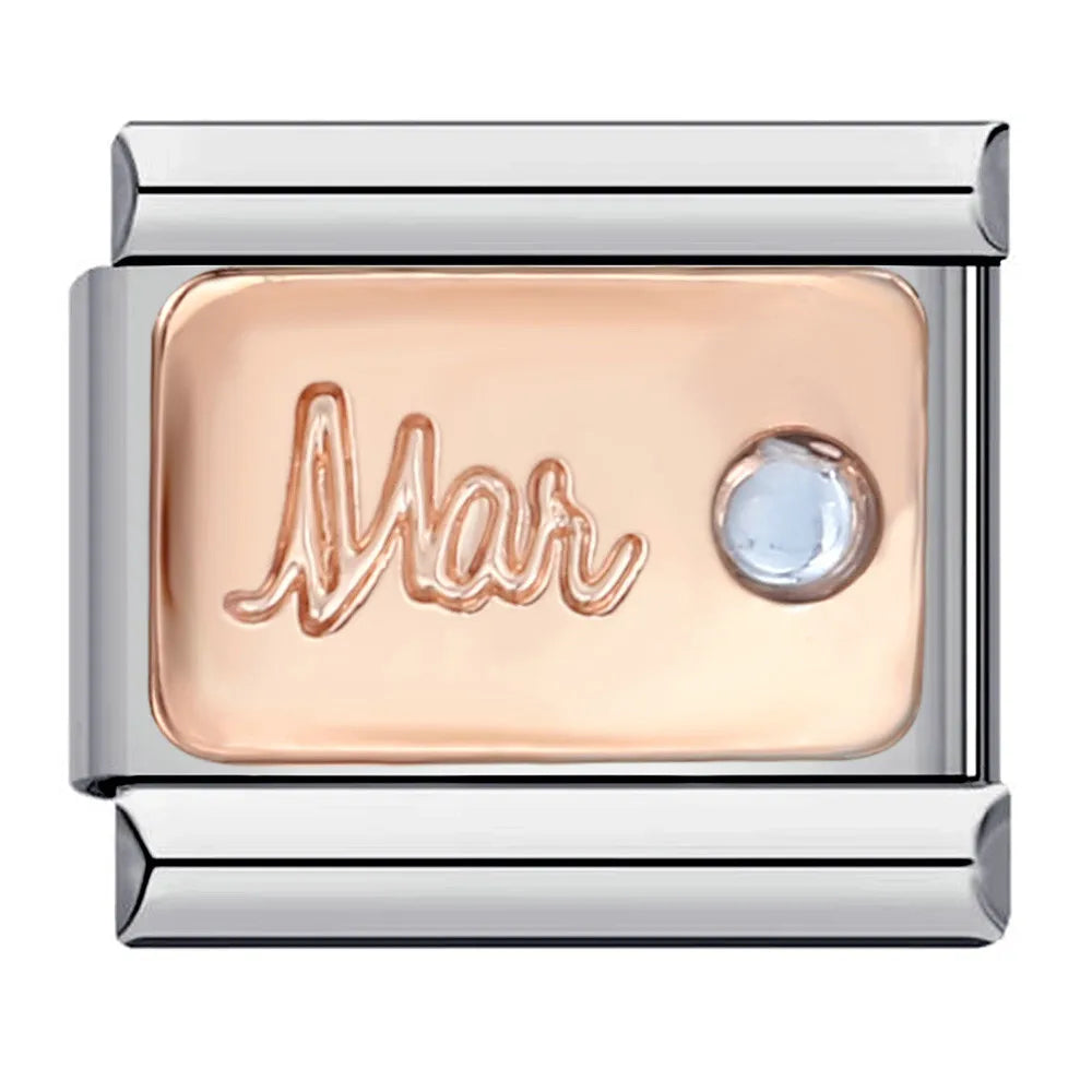 Silber-Charm Funkel Geburtsmonat März