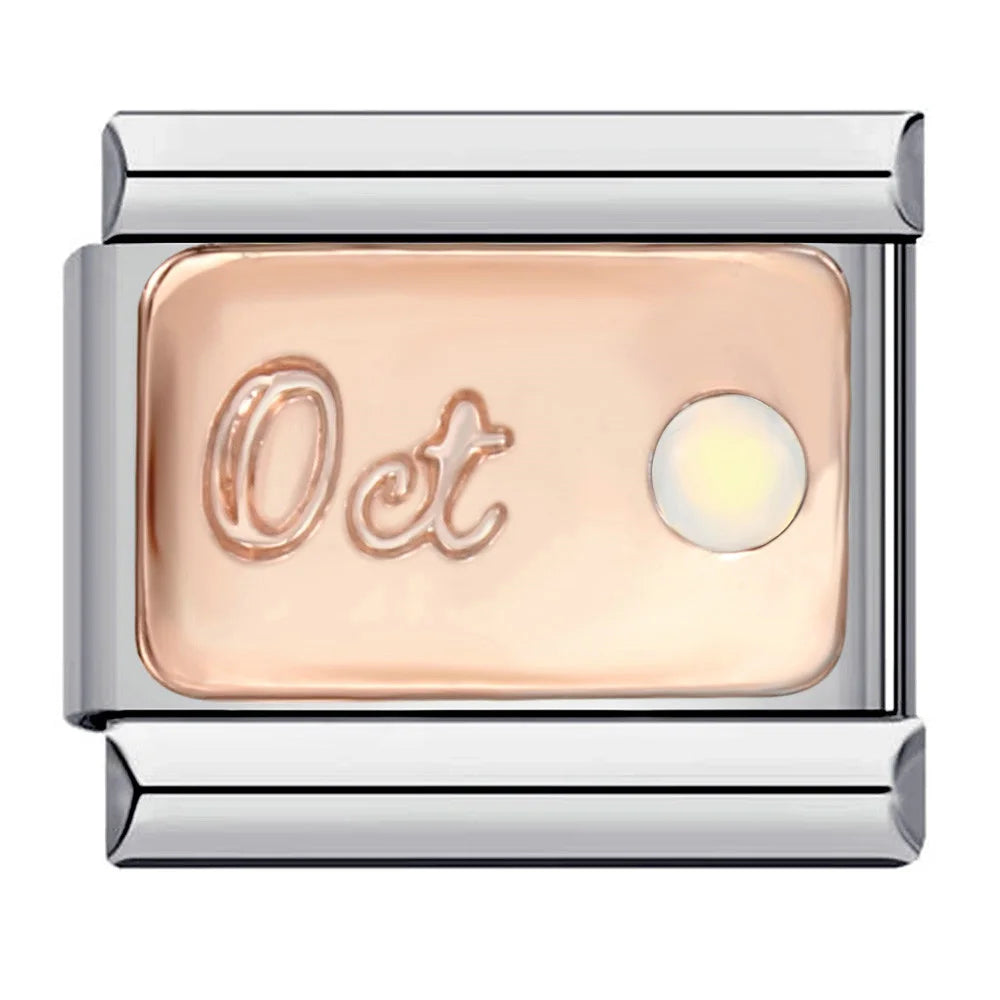 Silber-Charm Funkel Geburtsmonat Oktober