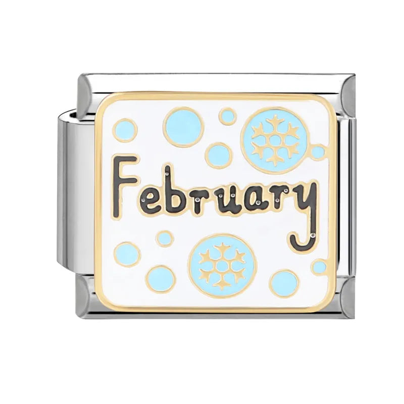 Silber-Charm Geburtsmonat Februar