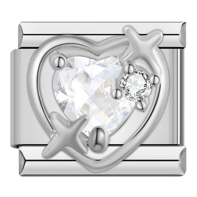 Silber-Charm Funkel Liebes Herz
