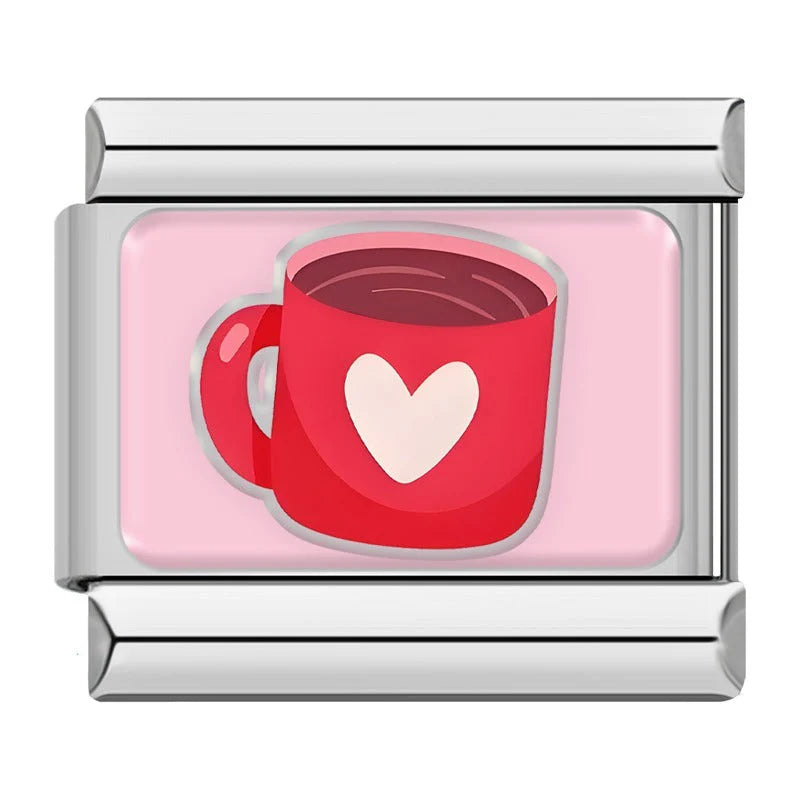 Silber-Charm Food & Drink Liebes Tasse Kakao