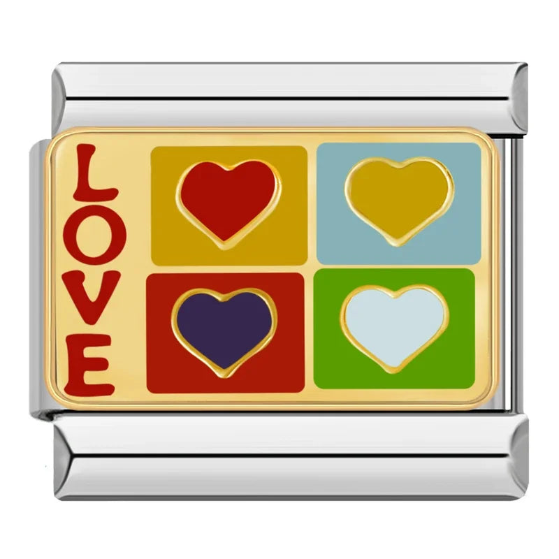 Silber-Charm Liebes Spruch LOVE