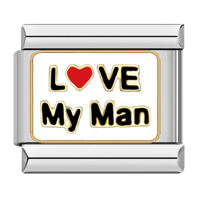 Silber-Charm Familie & Freunde Liebes Spruch LOVE My Man
