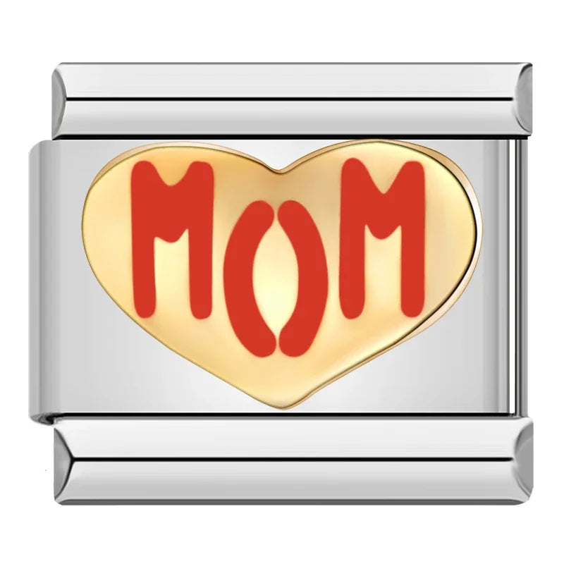 Silber-Charm Familie & Freunde Liebes Spruch MOM