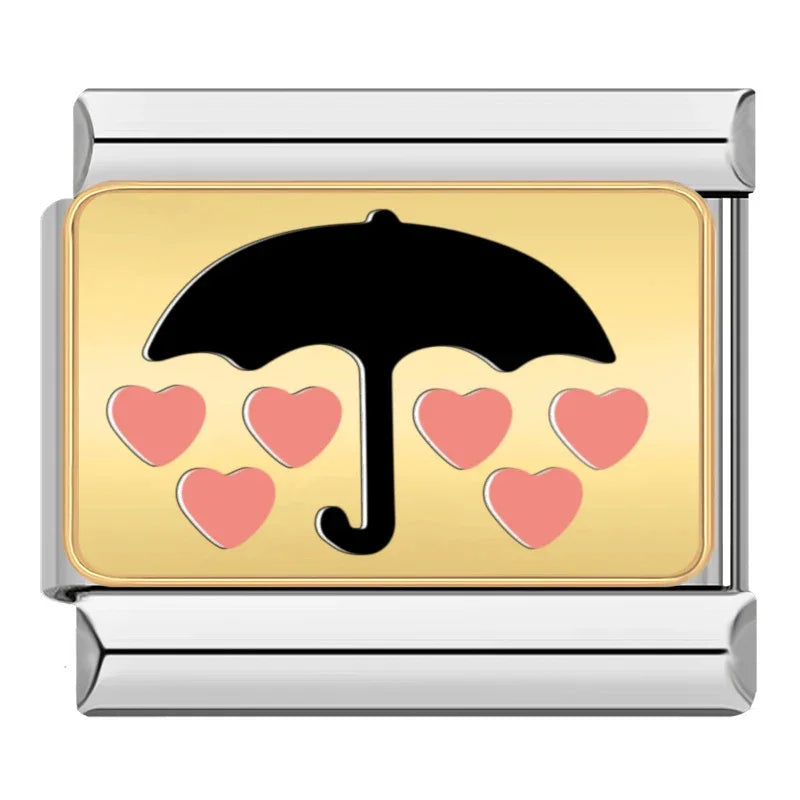 Silber-Charm Liebe Regenschirm Herz Regen