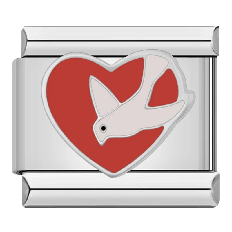 Silber-Charm Tier Liebe Hochzeitstaube