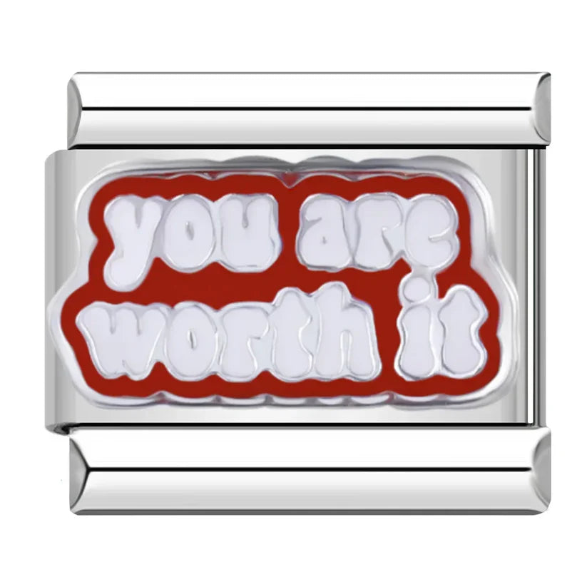 Silber-Charm Liebes Spruch you are worth it