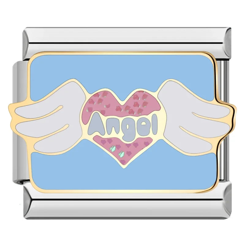 Silber-Charm Funkel Liebes Spruch Angel