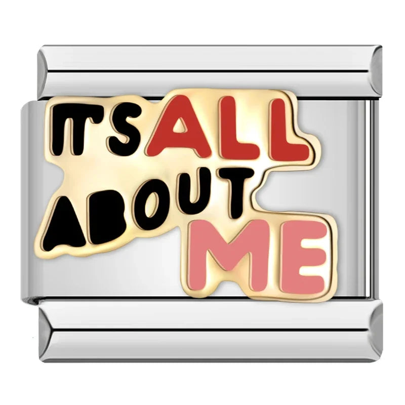 Silber-Charm Liebes Spruch IT'S ALL ABOUT ME