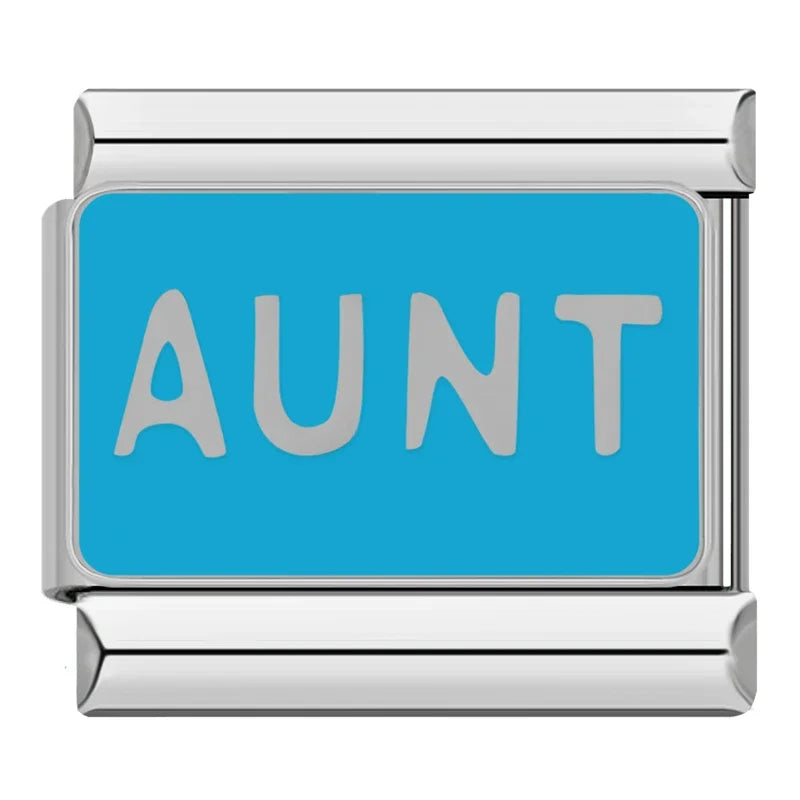 Silber-Charm Familie & Freunde Spruch AUNT