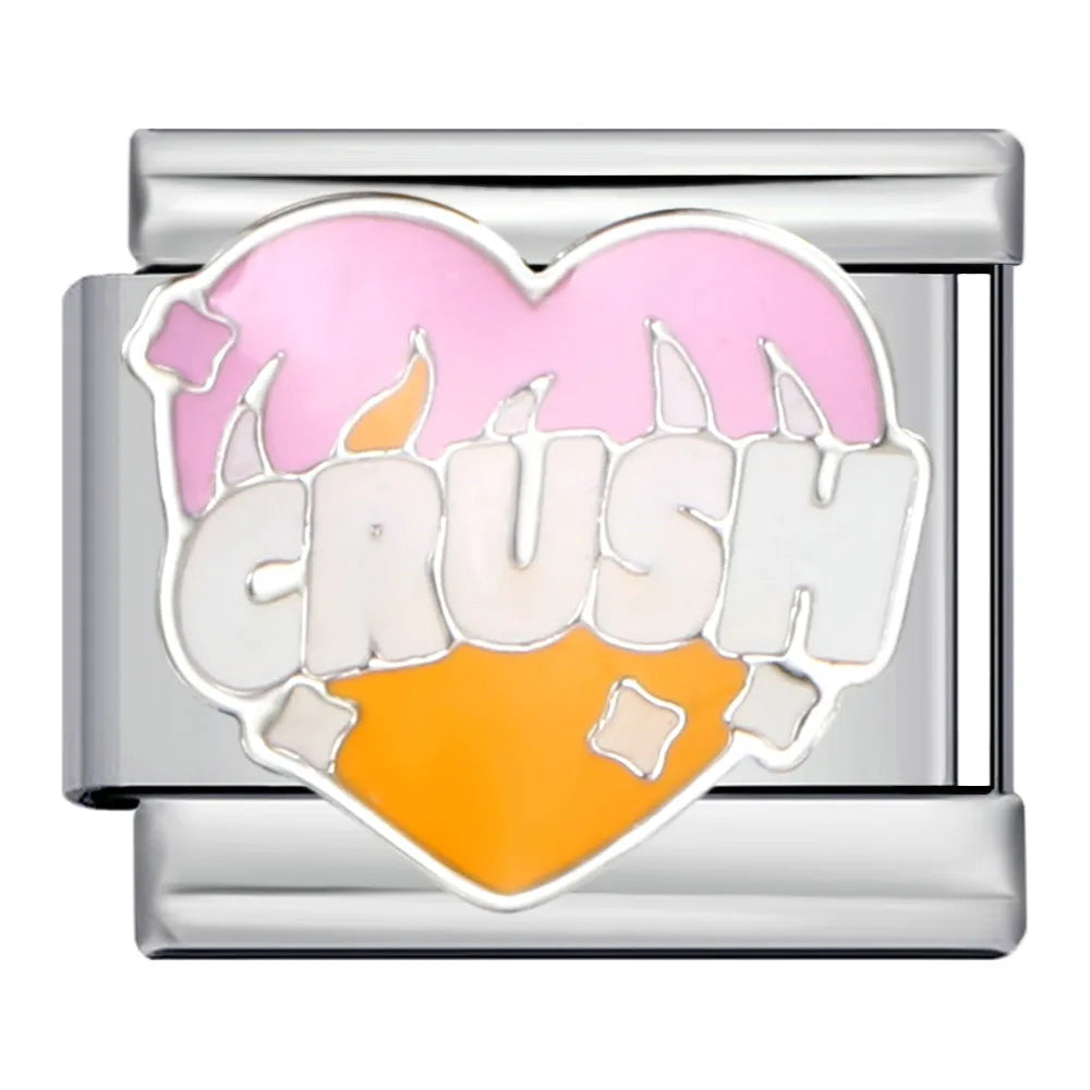 Silber-Charm Liebes Spruch CRUSH