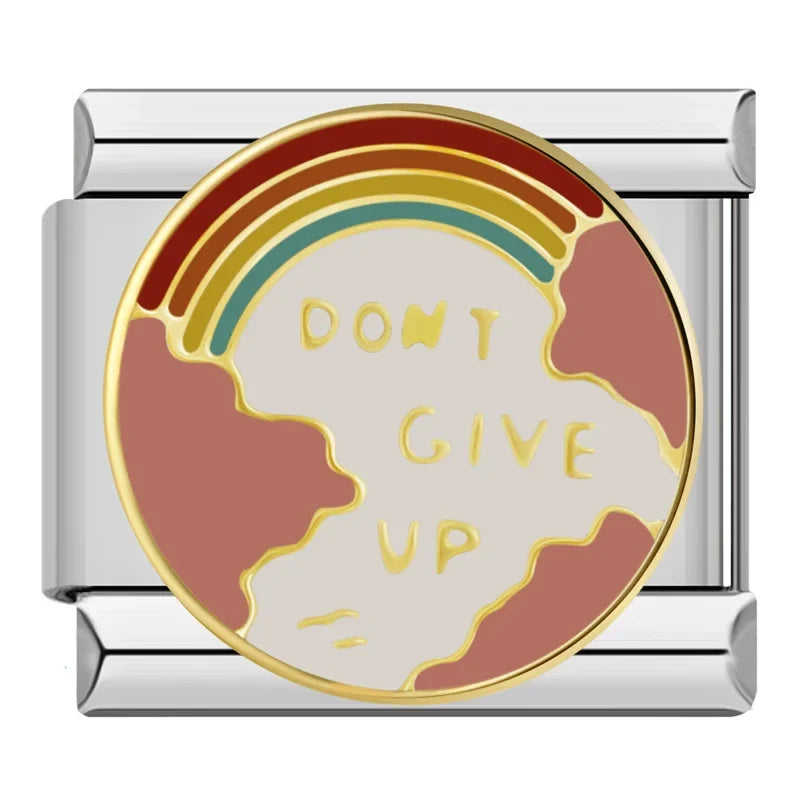 Silber-Charm Spruch DONT GIVE UP