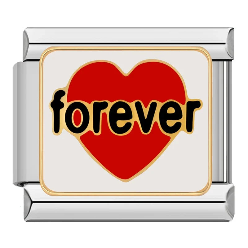 Silber-Charm Liebes Spruch forever