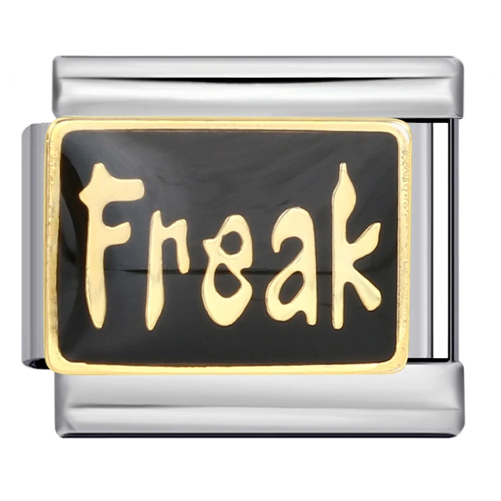 Silber-Charm Spruch Freak