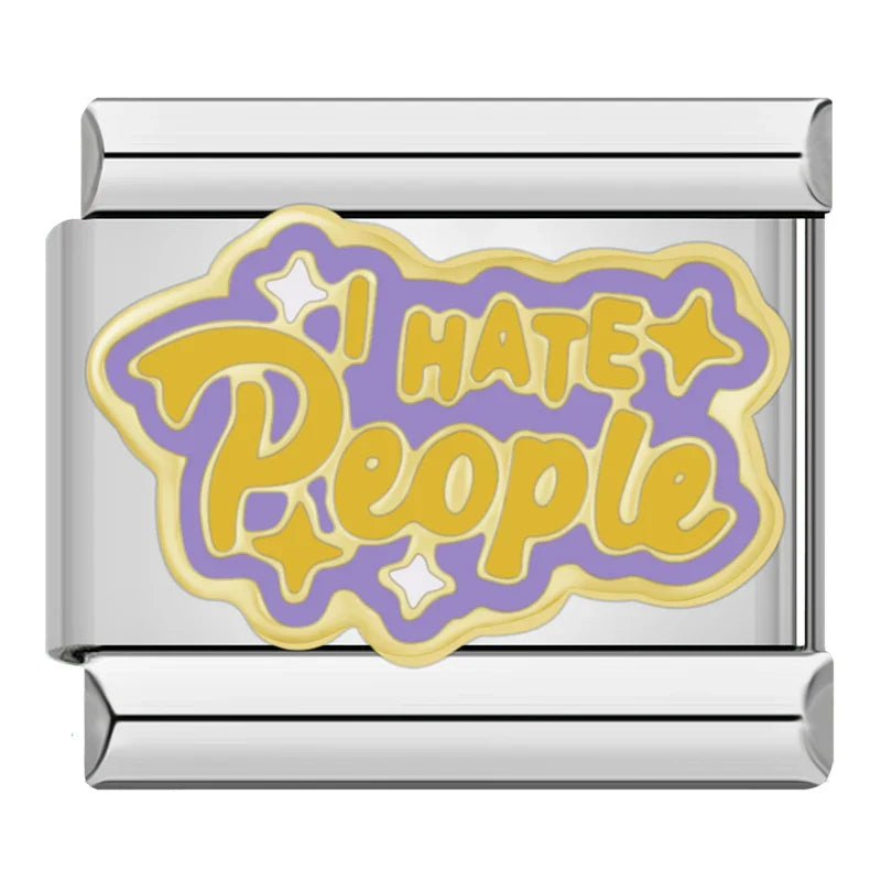 Silber-Charm Spruch I HATE People