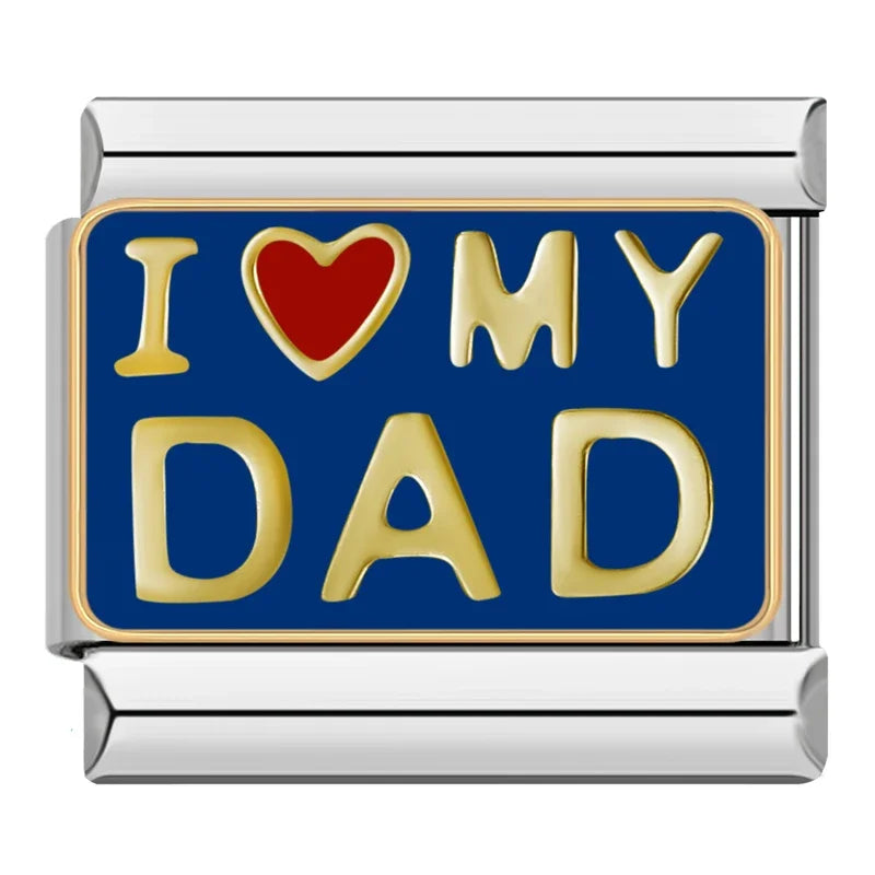 Silber-Charm Familie & Freunde Liebes Spruch I Love My DAD