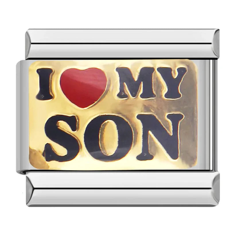 Silber-Charm Familie & Freunde Liebes Spruch I Love My Son