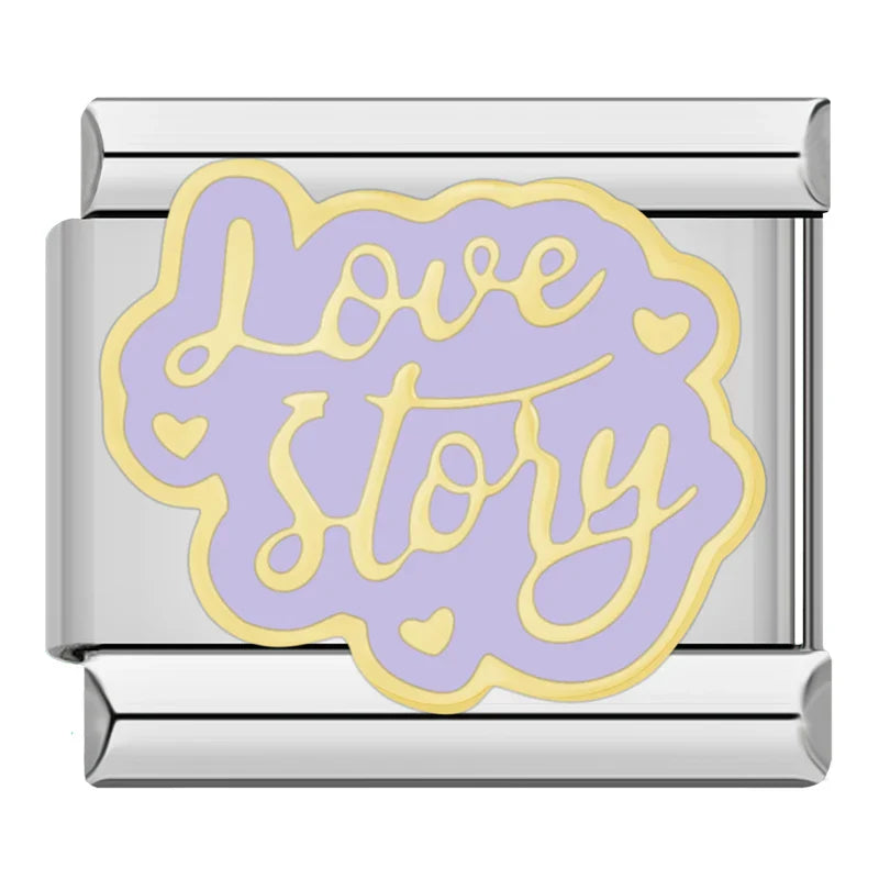 Silber-Charm Liebes Spruch Love Story