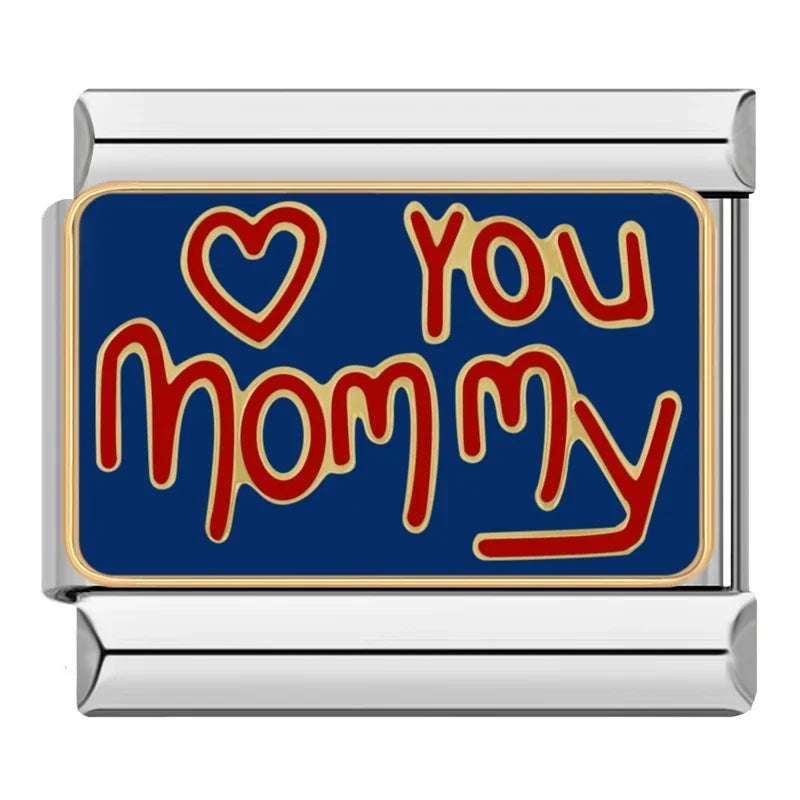 Silber-Charm Familie & Freunde Liebes Spruch Love You Mommy