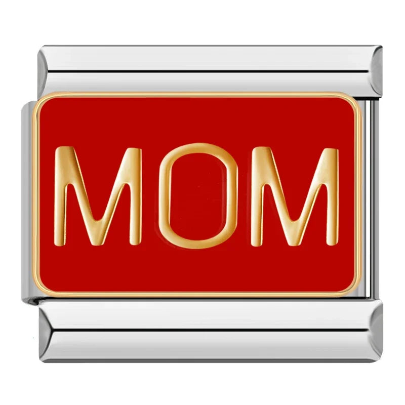 Silber-Charm Familie & Freunde Spruch MOM