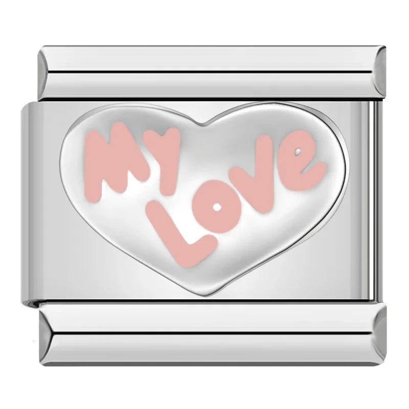 Silber-Charm Liebes Spruch My Love