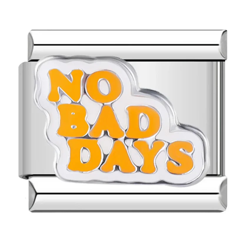 Silber-Charm Spruch NO BAD BOYS