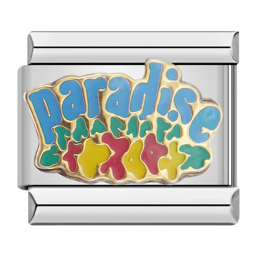 Silber-Charm Spruch paradise