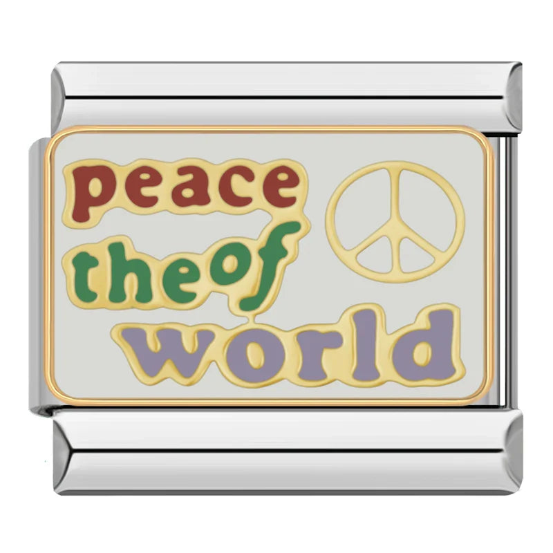 Silber-Charm Spruch peace of the world