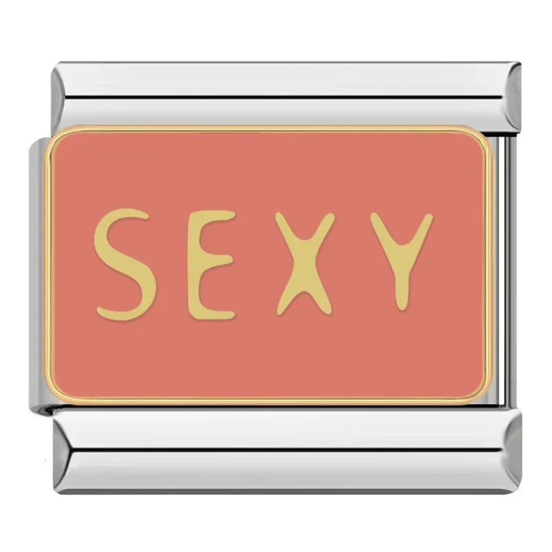 Silber-Charm Liebes Spruch SEXY