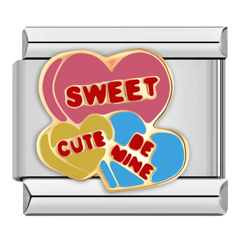 Silber-Charm Liebes Spruch Sweet Cute Be Mine