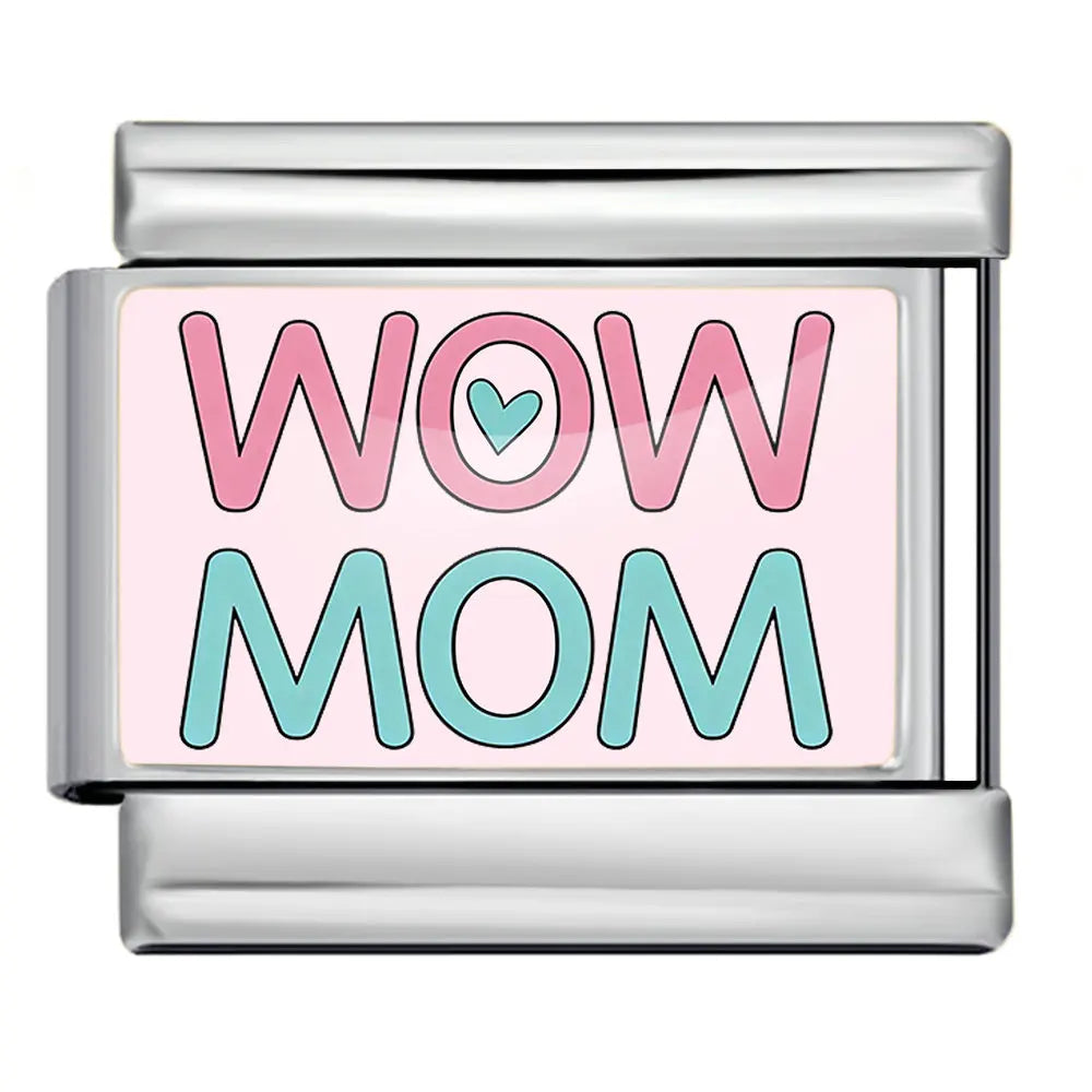 Silber-Charm Familie & Freunde Liebes Spruch WOW MOM