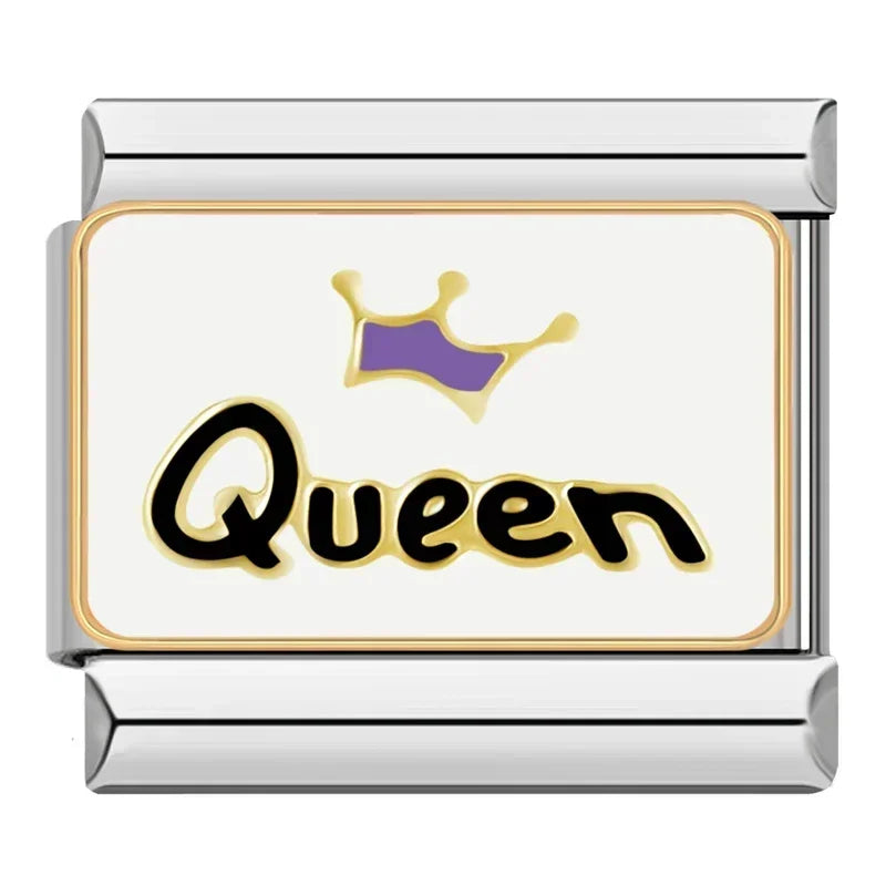 Silber-Charm Liebes Spruch Queen