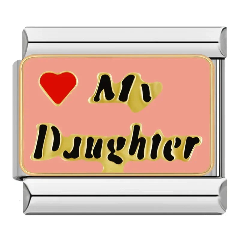 Silber-Charm Familie & Freunde Liebes Spruch I Love MyDaughter