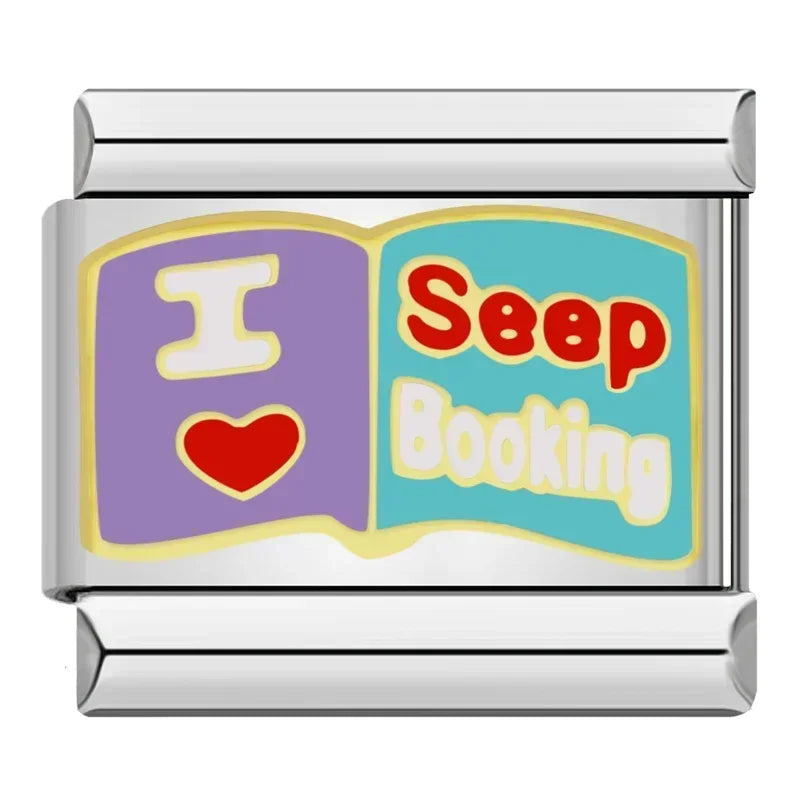 Silber-Charm Liebes Spruch I Love Seep booking