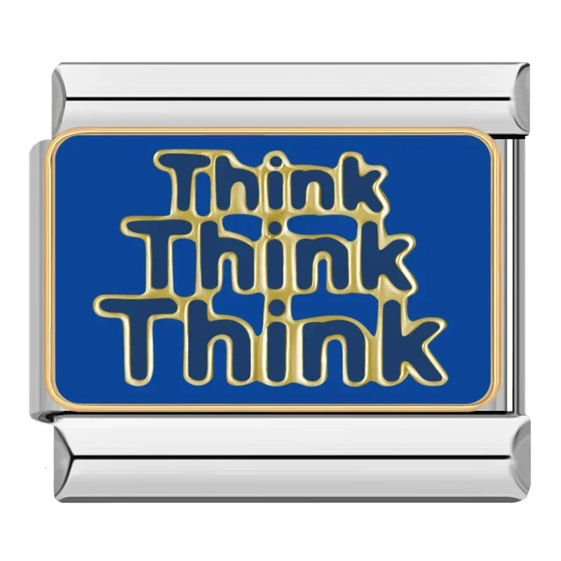Silber-Charm Spruch Think
