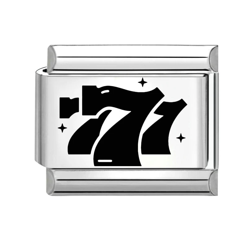Silber-Charm 777 Symbol