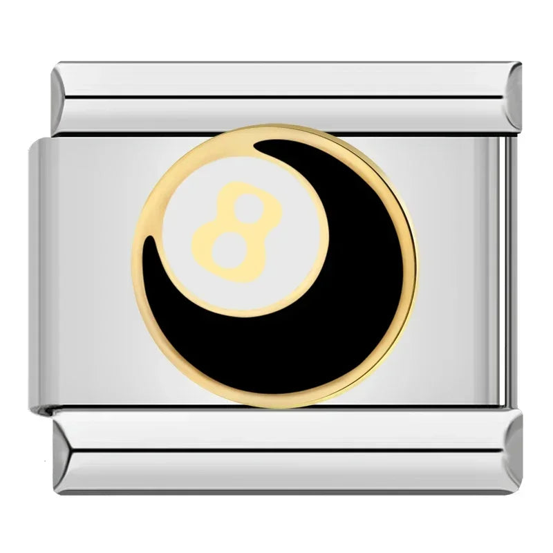 Silber-Charm Billard Symbol