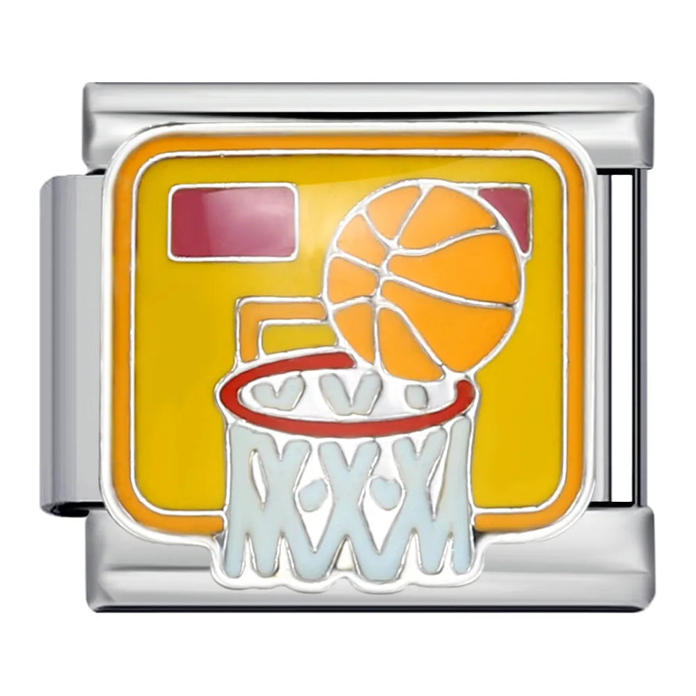 Silber-Charm Basketball Symbol