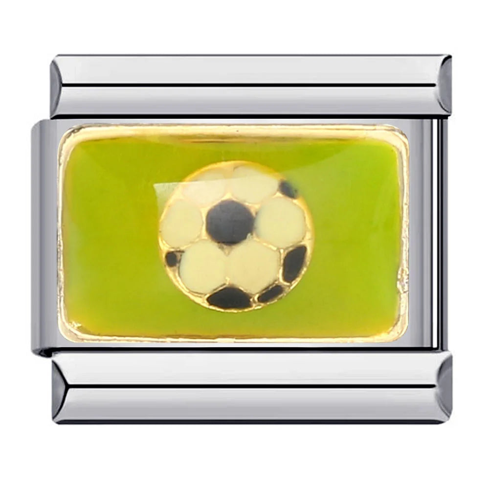 Silber-Charm Fußball Symbol