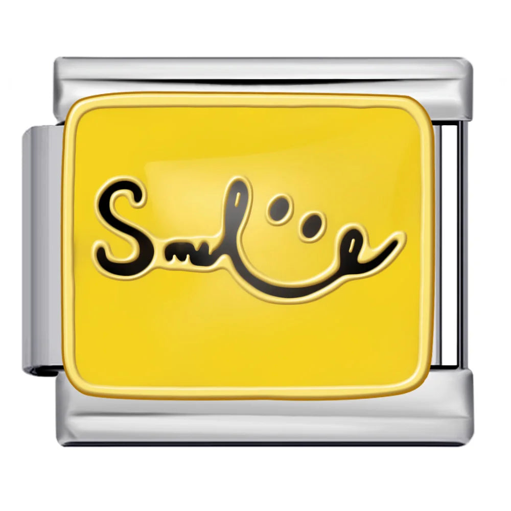 Silber-Charm Smile Spruch Symbol