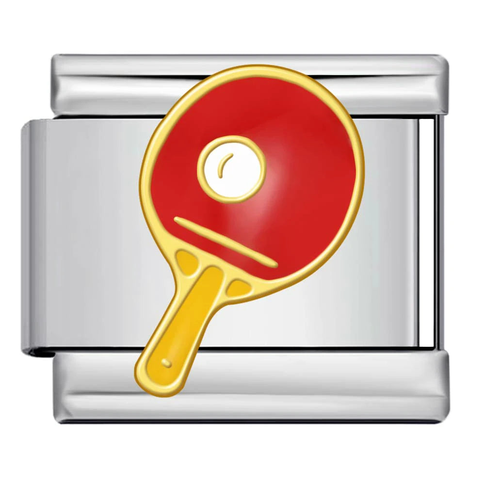 Silber-Charm Tischtennis Symbol